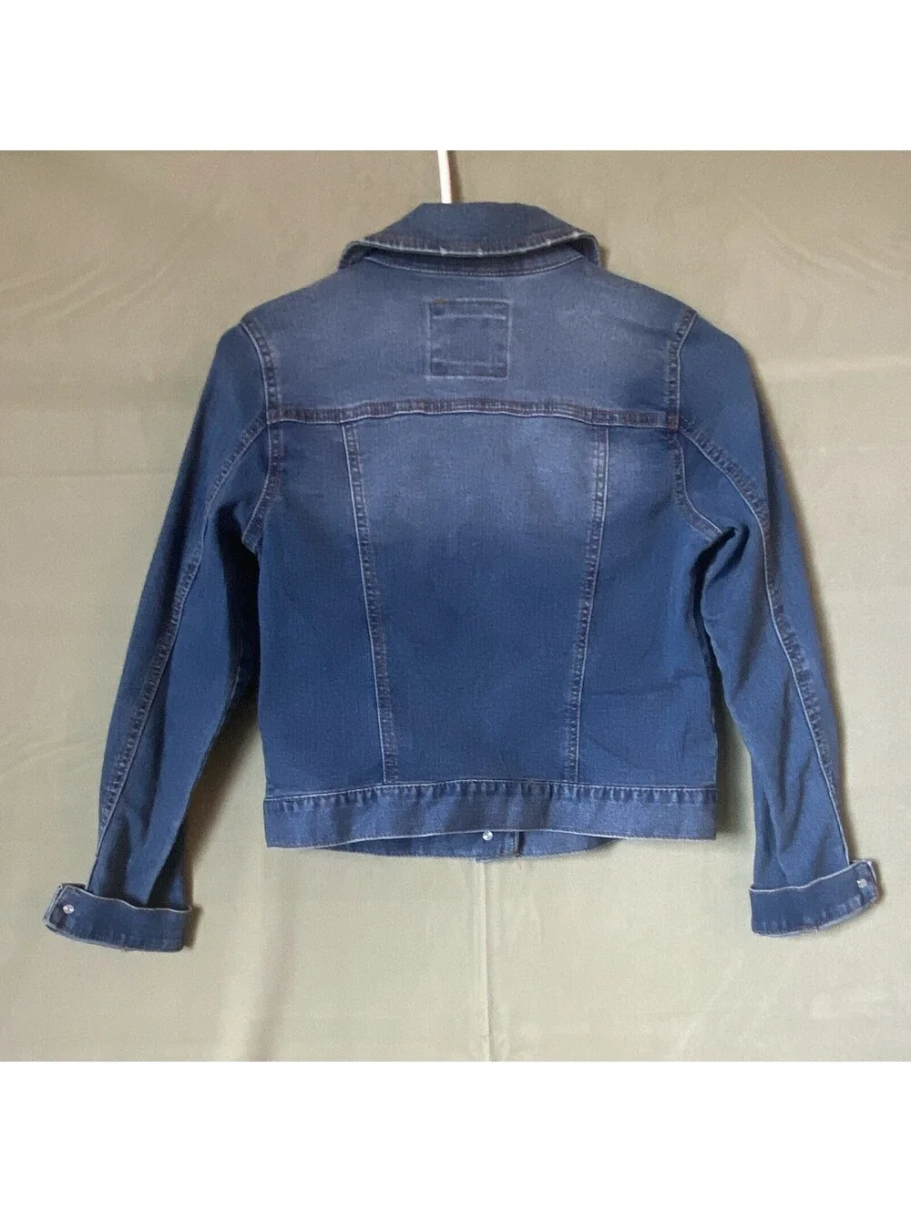 Mudd Girls Blue Denim Jacket Size 16 Button Front Collared Long Sleeve Short